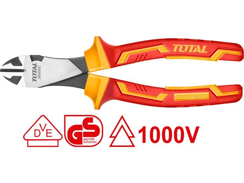 Total Szczypce boczne dla elektryków, wytrzymałe, 180 mm, przemysłowe